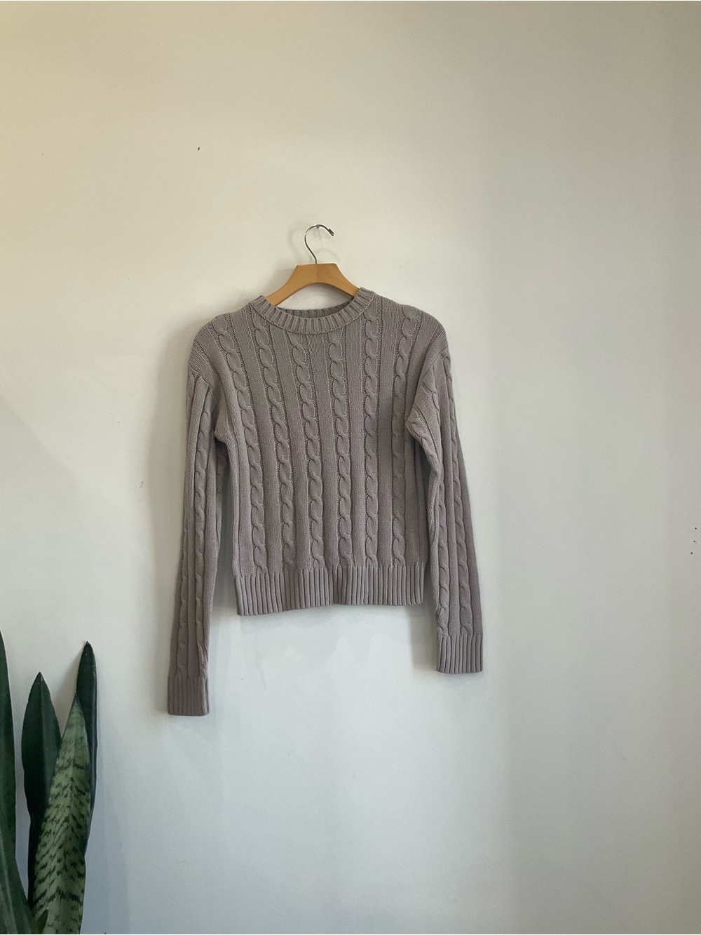 wild fable Cable Knit Crewneck Sweater - Light Taupe